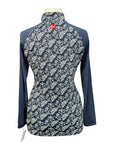 Kastel Long Sleeve 1/4 Zip Raglan Shirt in Navy Floral