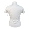 Cavalleria Toscana Pleated Bib Button-up Short Sleeve Show Shirt in Cream