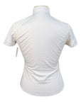 Cavalleria Toscana Pleated Bib Button-up Short Sleeve Show Shirt in Cream