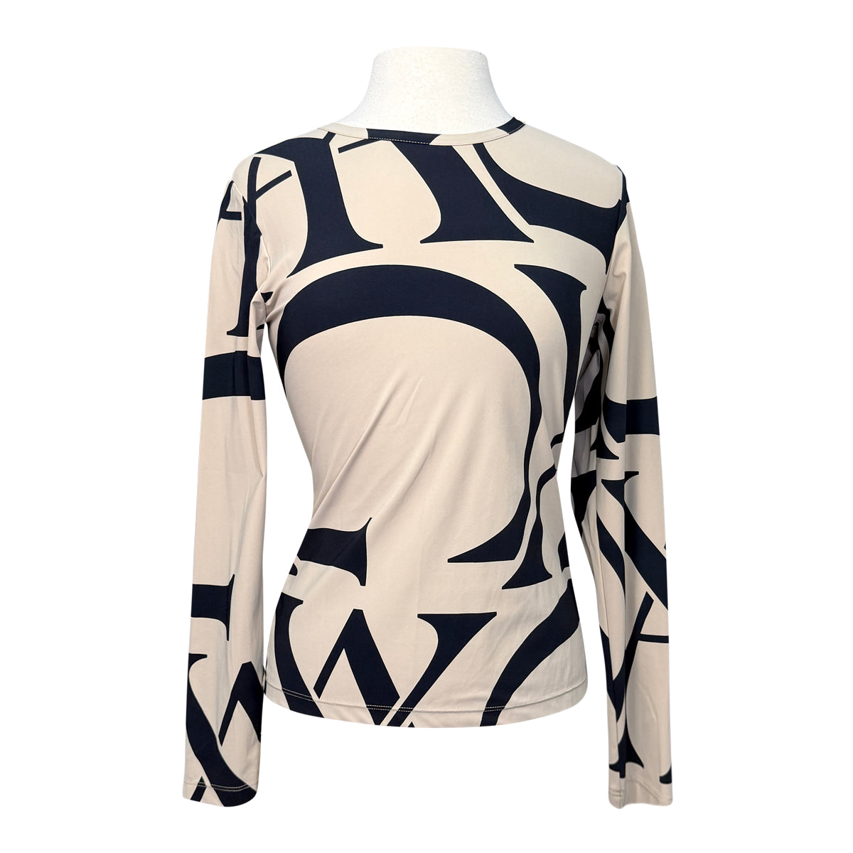 Yagya Monogram Long Sleeve Shirt in Beige/Black