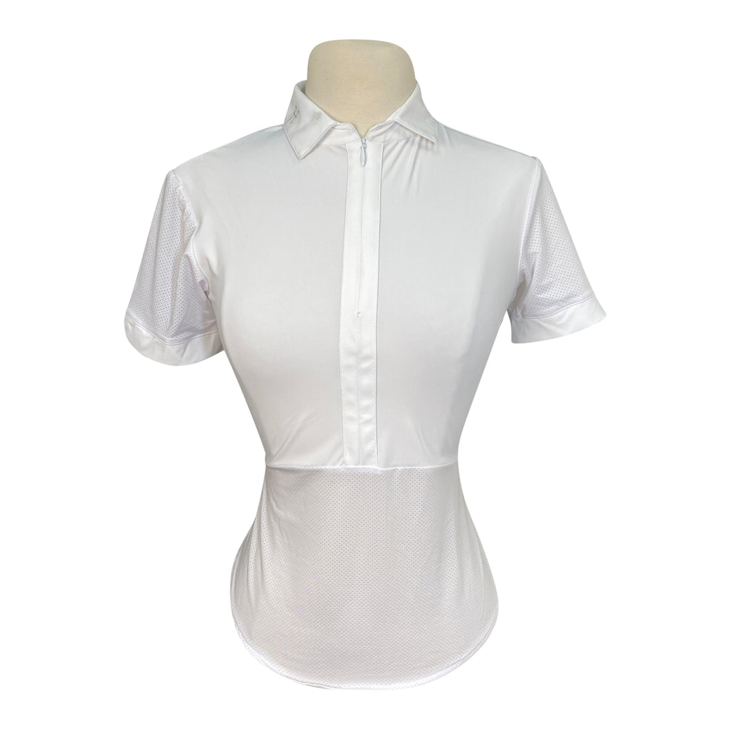 Horse Pilot 'AeroMesh' S/S Polo  in White - Women's XS