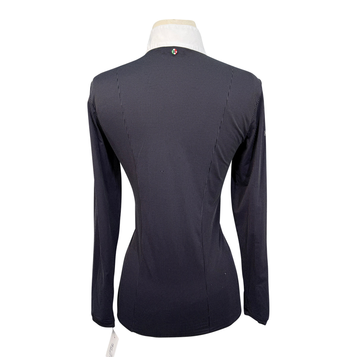For Horses Long Sleeve Show Shirt in Black Dots