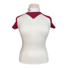 MakeBe 'Jane' Polo Show Shirt in Milk/Bordeaux
