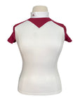 MakeBe 'Jane' Polo Show Shirt in Milk/Bordeaux