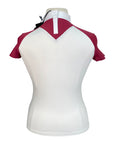 MakeBe 'Jane' Polo Show Shirt in Milk/Bordeaux