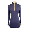Front of Tailored Sportsman 'Ice Fil' Long Sleeve Shirt in Navy - Women's XS