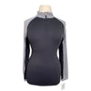 Kastel Long Sleeve 1/4 Zip Raglan Shirt in Black & White Geo