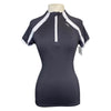 AA Alessandro Albanese Clean Cool Half Zip Short Sleeve Shirt in Charcoal
