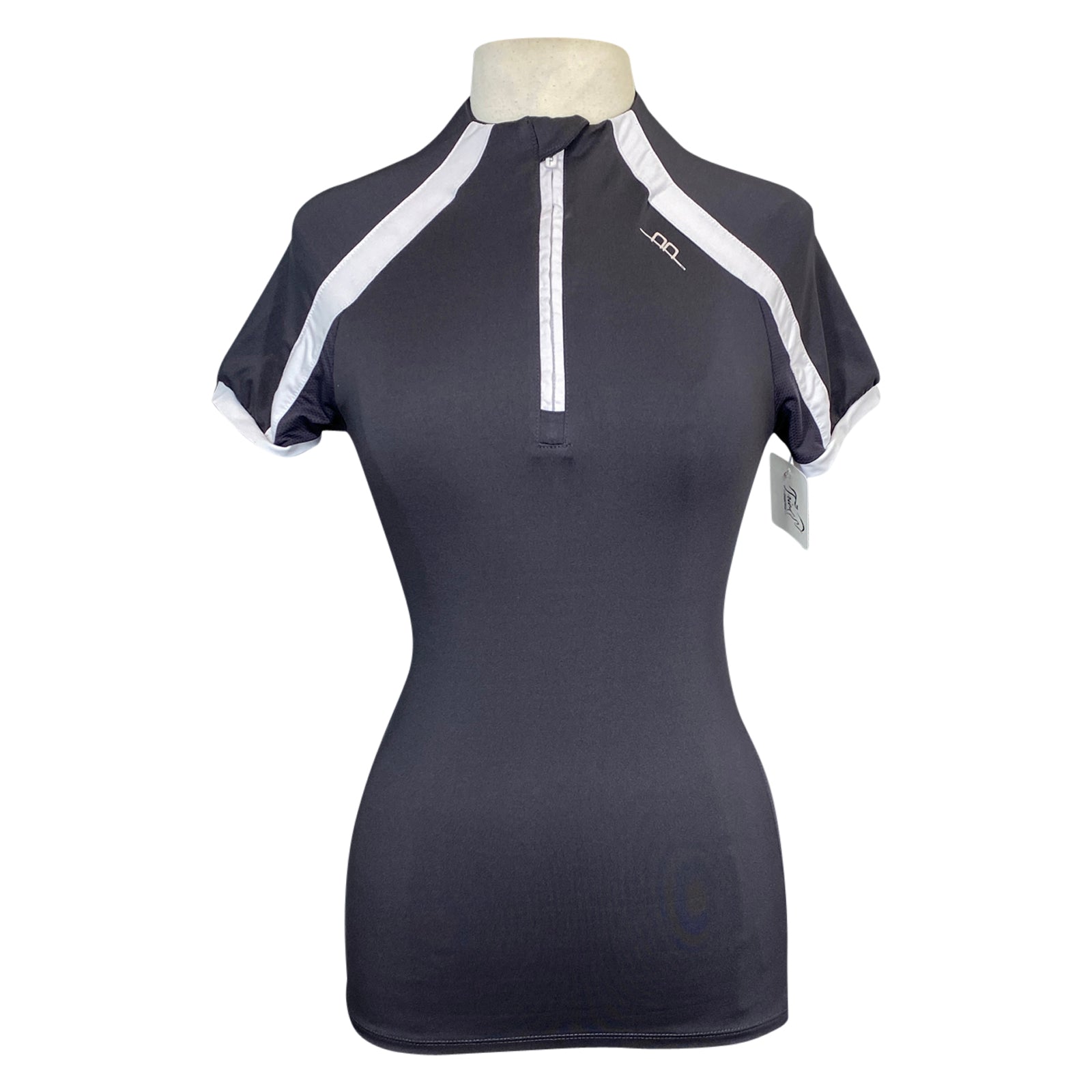AA Alessandro Albanese Clean Cool Half Zip Short Sleeve Shirt in Charcoal