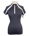 AA Alessandro Albanese Clean Cool Half Zip Short Sleeve Shirt in Charcoal