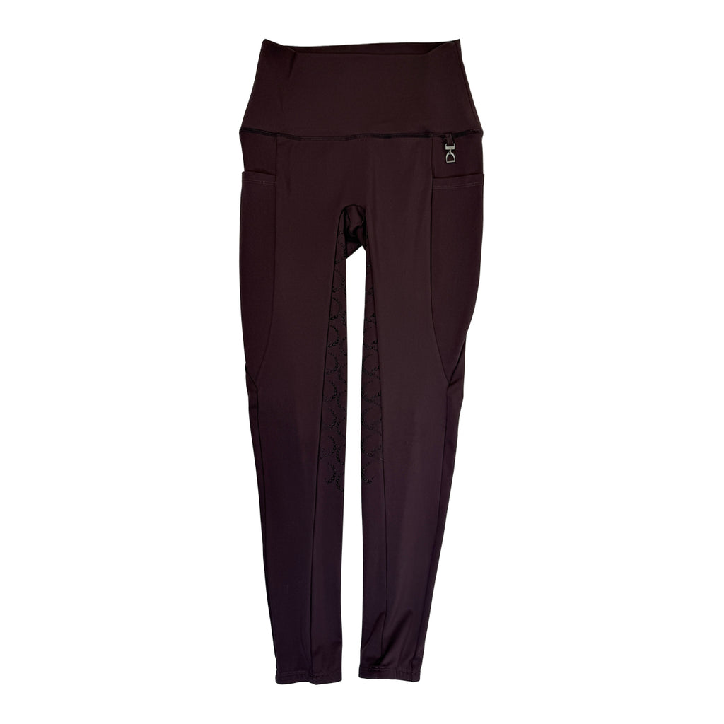 Horze Full Seat Grip Riding Tights in Burgundy