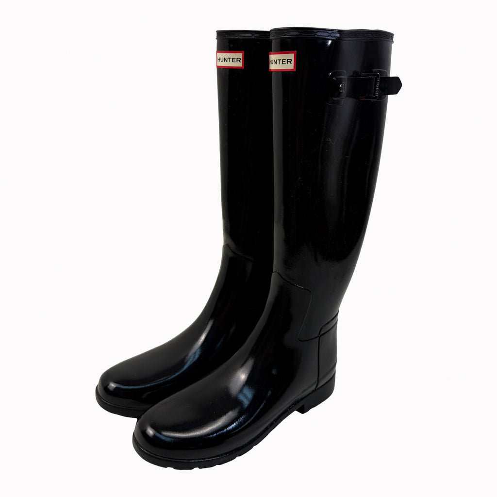 Hunter Original Tall Gloss Rain Boot in Black 