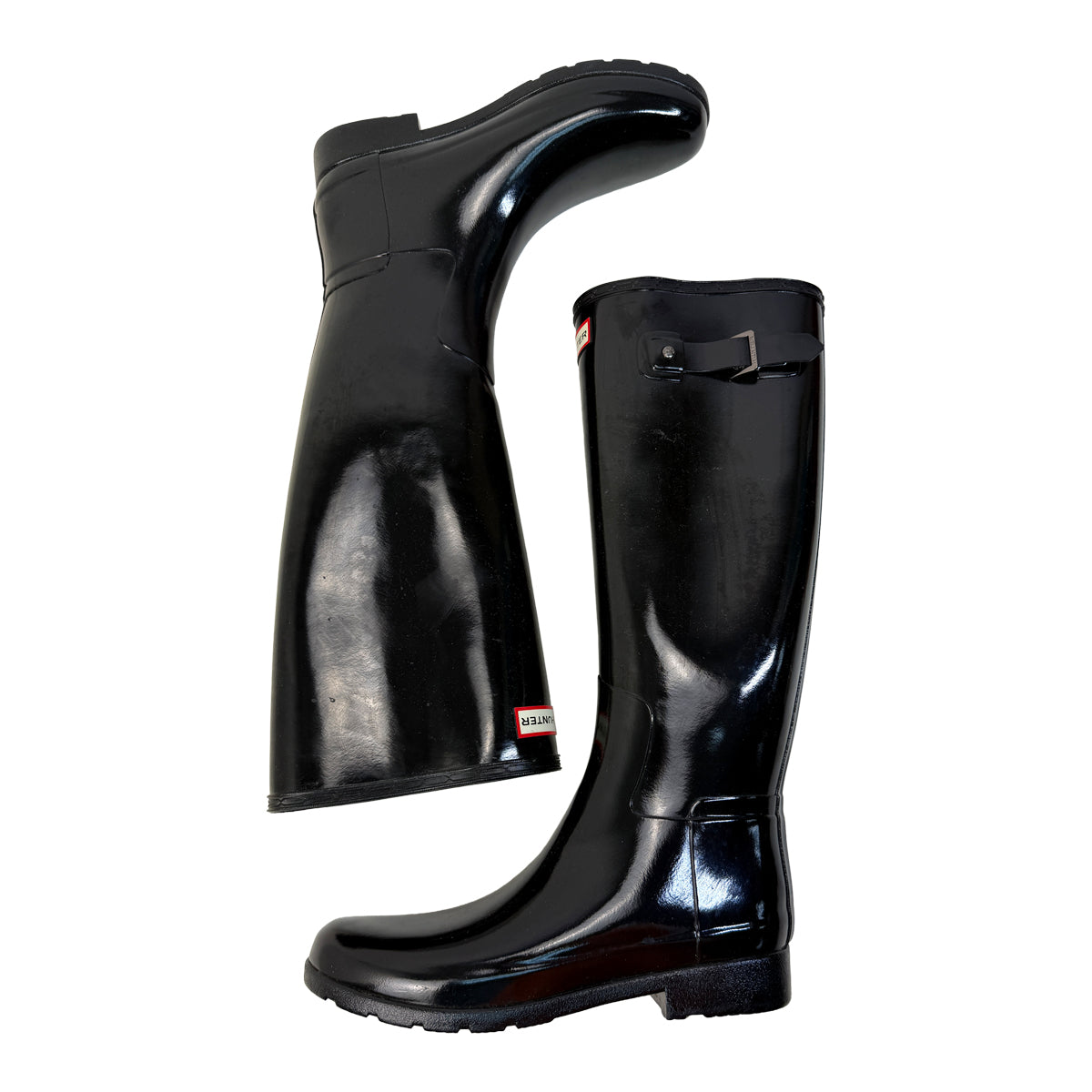 Hunter Original Tall Gloss Rain Boot in Black 