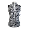 Kastel Lace Shoulder 1/4 Zip in Black/White Floral