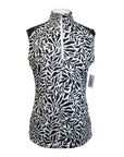 Kastel Lace Shoulder 1/4 Zip in Black/White Floral