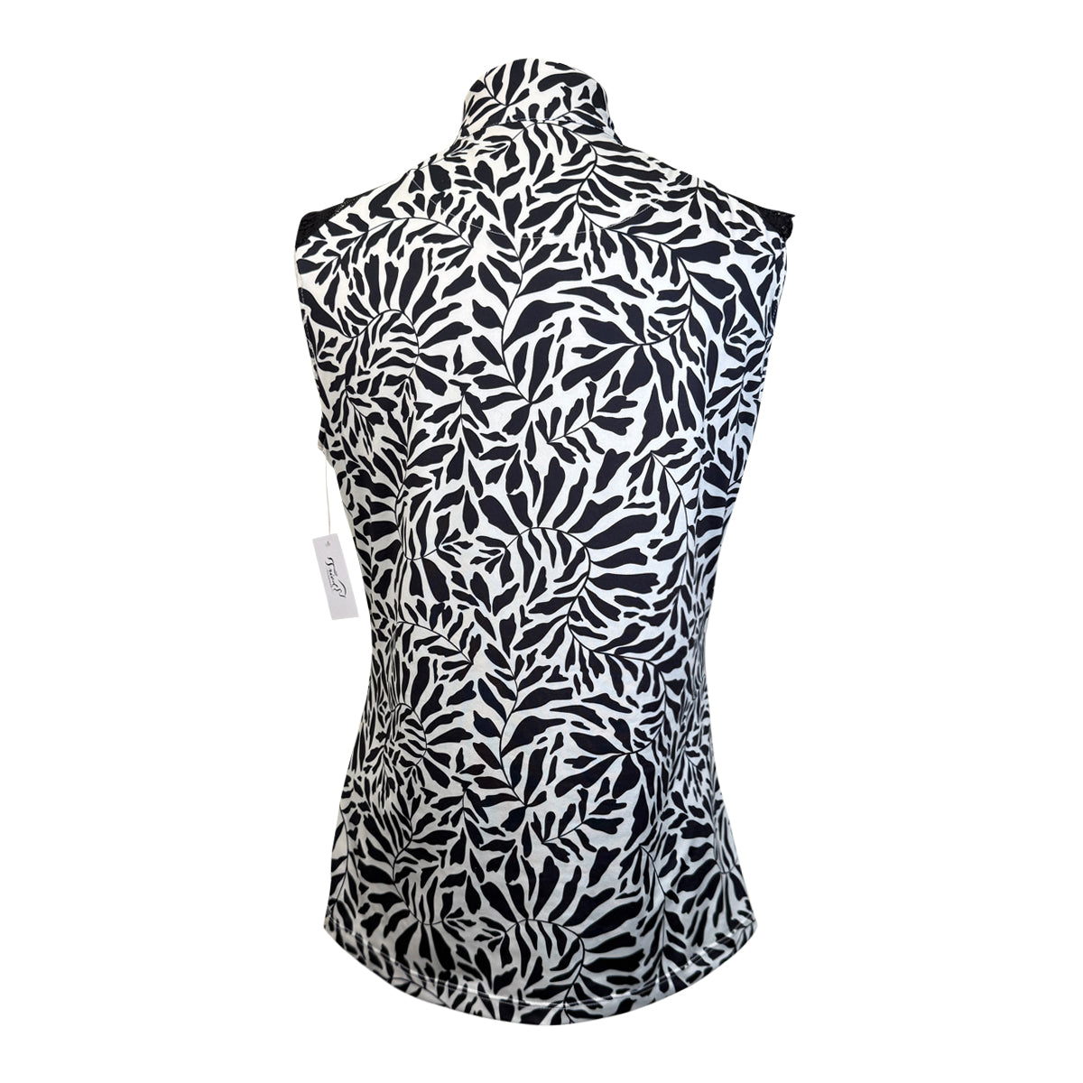 Kastel Lace Shoulder 1/4 Zip in Black/White Floral