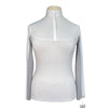 Cavalleria Toscana Perforated Panel Show Shirt in White/Grey Panels