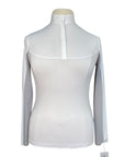 Cavalleria Toscana Perforated Panel Show Shirt in White/Grey Panels