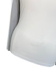 Cavalleria Toscana Perforated Panel Show Shirt in White/Grey Panels