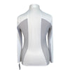 Cavalleria Toscana Perforated Panel Show Shirt in White/Grey Panels