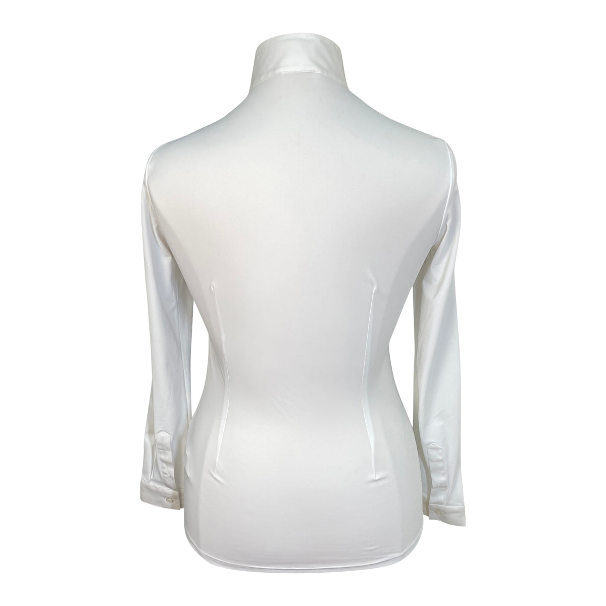 Cavalleria Toscana Jersey L/S Competition Shirt w/Perforated Shoulder Inserts in White w/Black