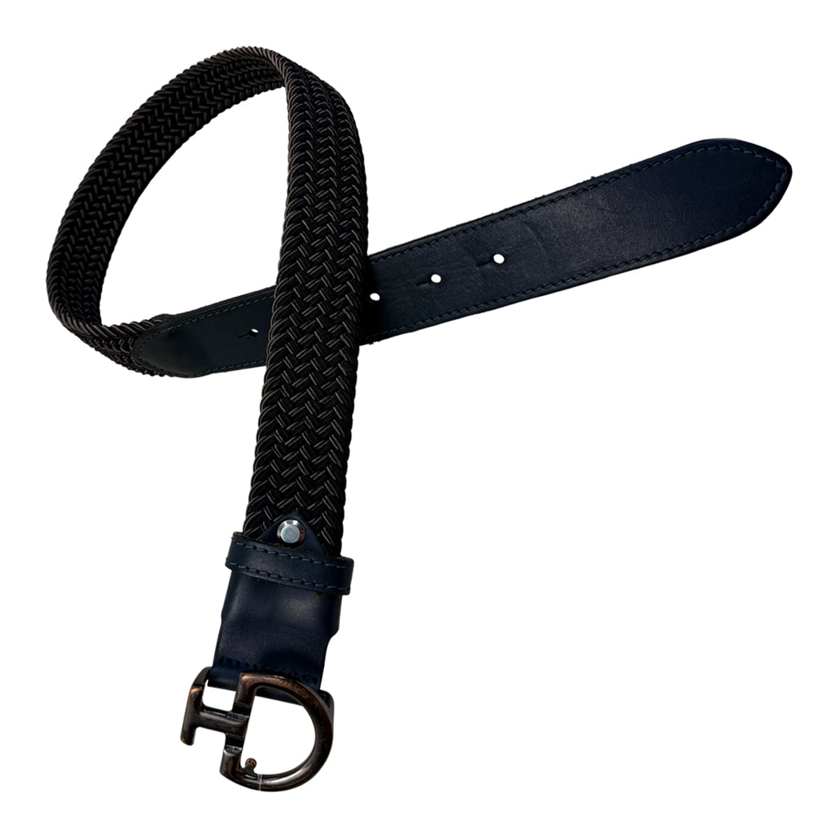 Cavalleria Toscana Braided Elastic Belt in Navy