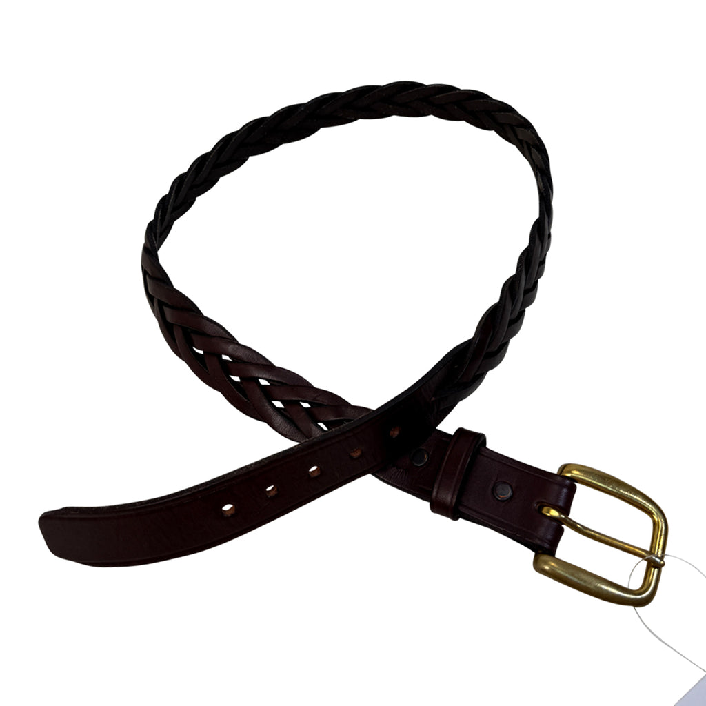 Tory Leather Braided Belt in Brown 