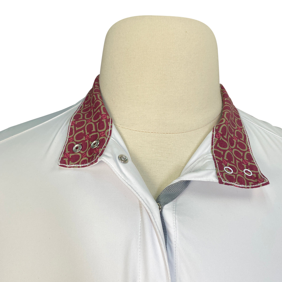 Noble Outfitters 'Allison' Show Shirt in White/Merlot Horseshoe