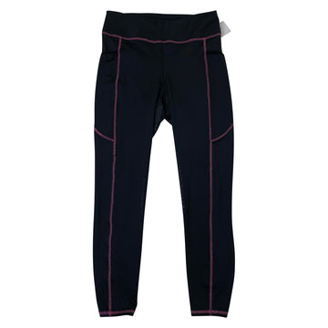 Riding Sport Full Seat Tech Tights in Black/Pink