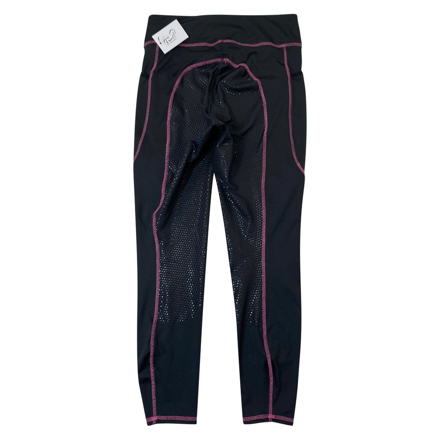 Riding Sport Full Seat Tech Tights in Black/Pink