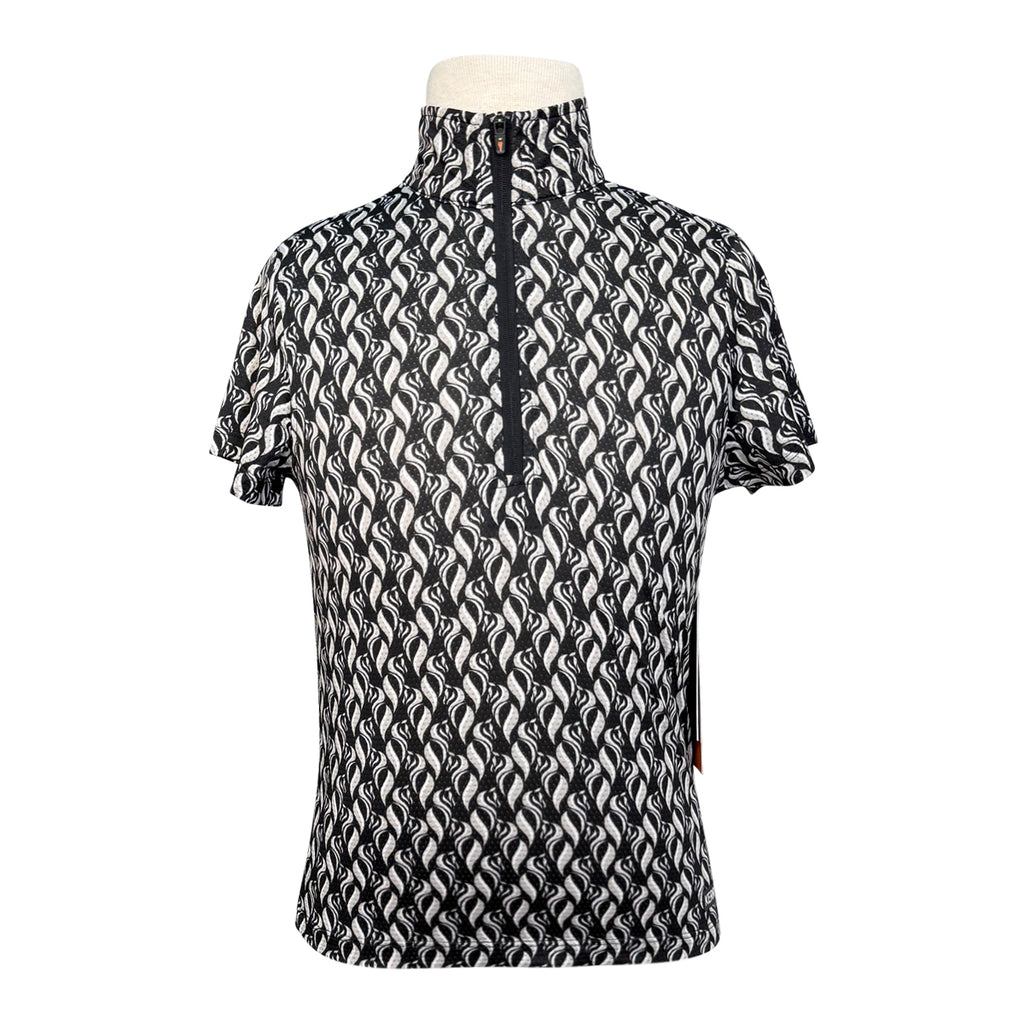 Kerrits Kids 'Summer Ride Ice Fil' Short Sleeve Shirt in Black Horsetails