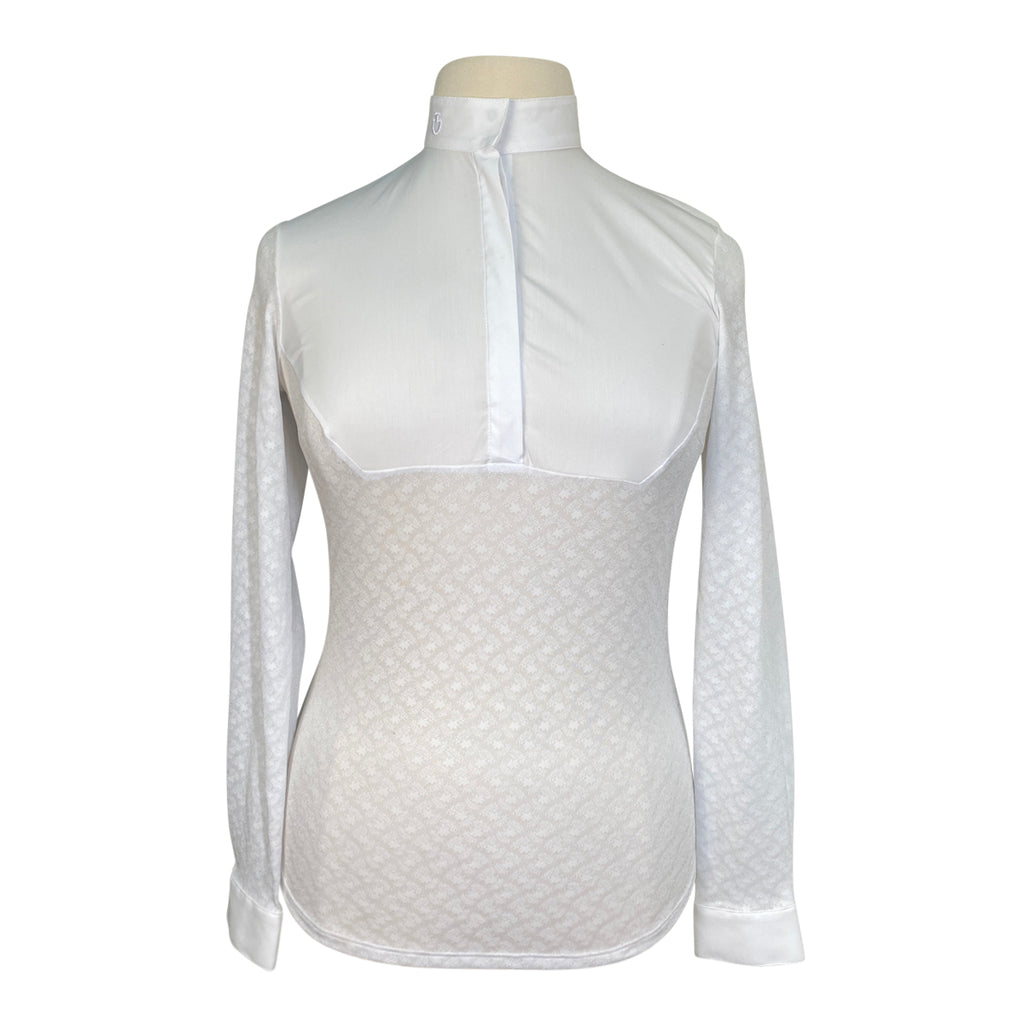 Cavalleria Toscana Sheer Jacquard L/S Competition Shirt in White