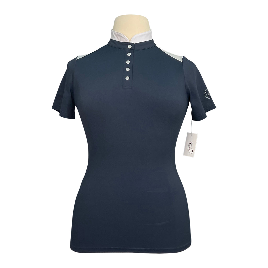 Free Ride 'Devon' Short Sleeve Show Shirt in Navy - Women's Large