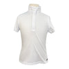 Front of Kerrits Kids 'Encore' Short Sleeve Show Shirt in White/Bit of Luck - Children's Small