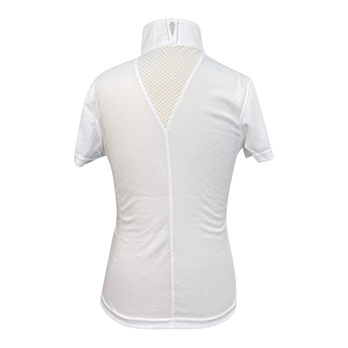 Back of Kerrits Kids 'Encore' Short Sleeve Show Shirt in White/Bit of Luck - Children's Small