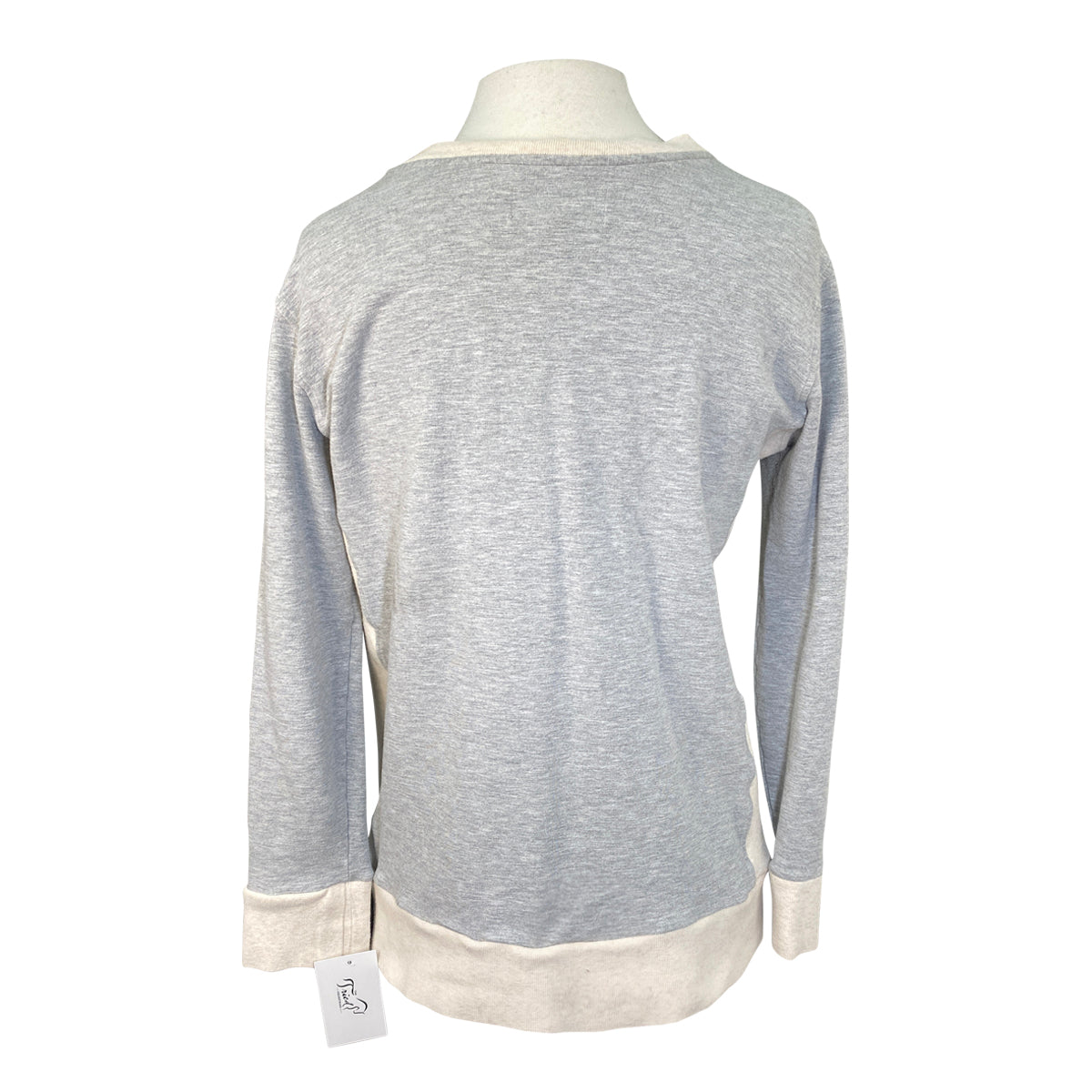 Two Bits Equestrian V Neck II in Storm Grey/Oatmeal
