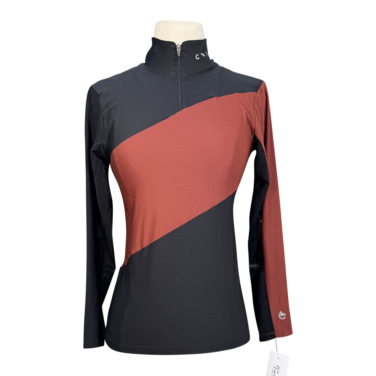 Criniēre 'Sophie' Long Sleeve Schooling Top in Black/Rust