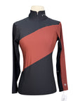 Criniēre 'Sophie' Long Sleeve Schooling Top in Black/Rust