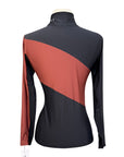 Criniēre 'Sophie' Long Sleeve Schooling Top in Black/Rust