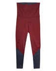 Front of Equo Schooling Pant in Burgundy/Grey 