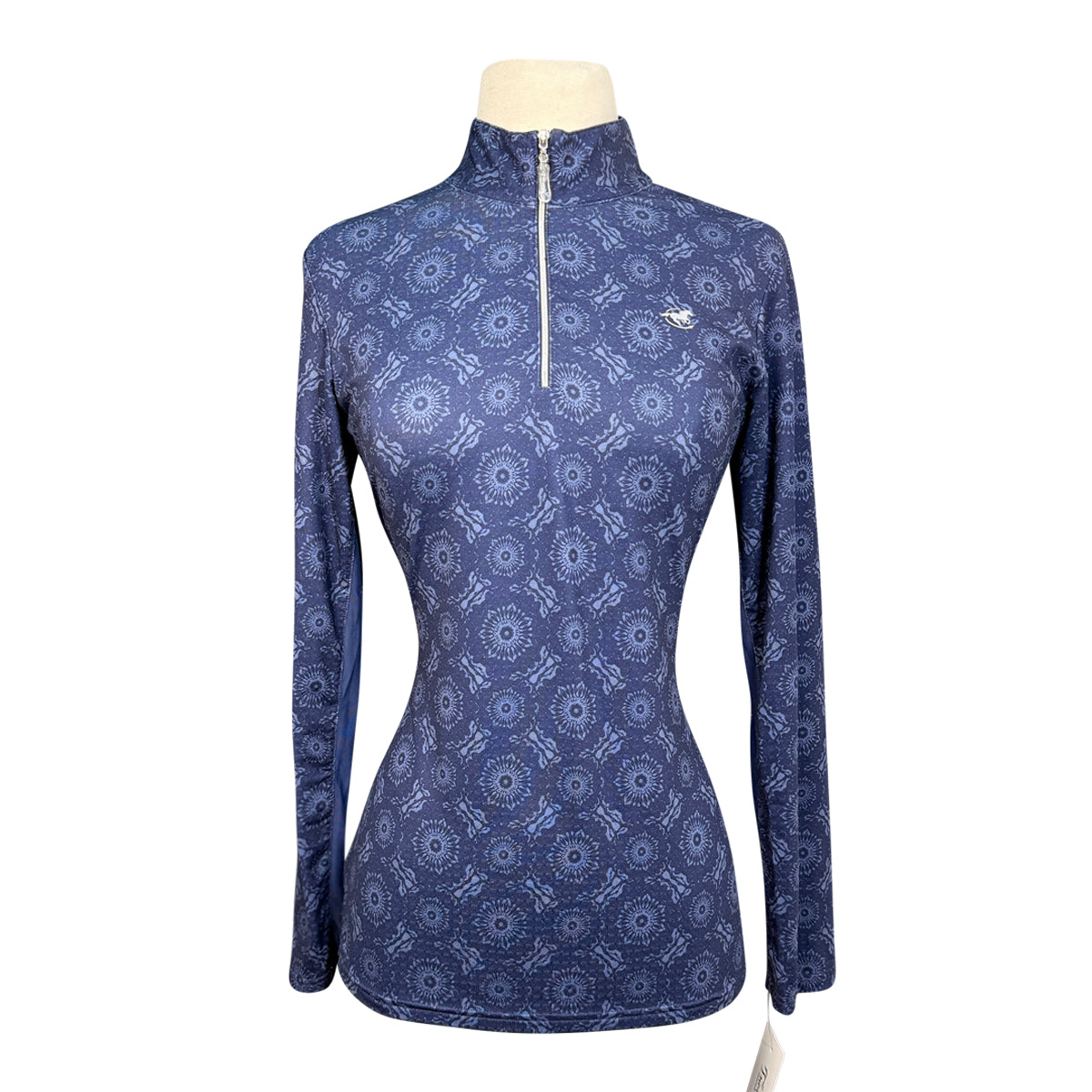 SmartPak SunShield Long Sleeve 1/4 Zip Top in Navy Kaleidoscope 