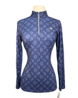 SmartPak SunShield Long Sleeve 1/4 Zip Top in Navy Kaleidoscope 