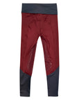 Back of Equo Schooling Pant in Burgundy/Grey 