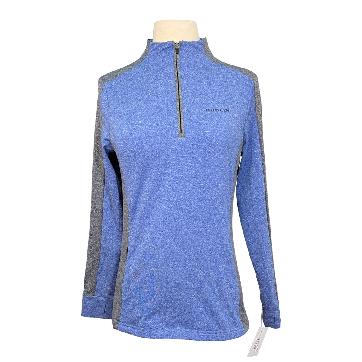 Dublin Mid-Weight Long Sleeve 1/2 Zip Baselayer in Heather Blue/Grey