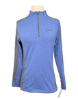 Dublin Mid-Weight Long Sleeve 1/2 Zip Baselayer in Heather Blue/Grey
