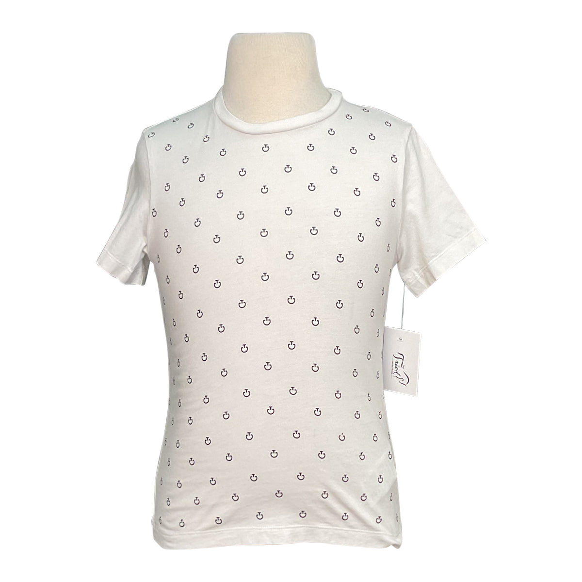 Cavalleria Toscana Cotton T-Shirt in White/Black CT Logo Print 