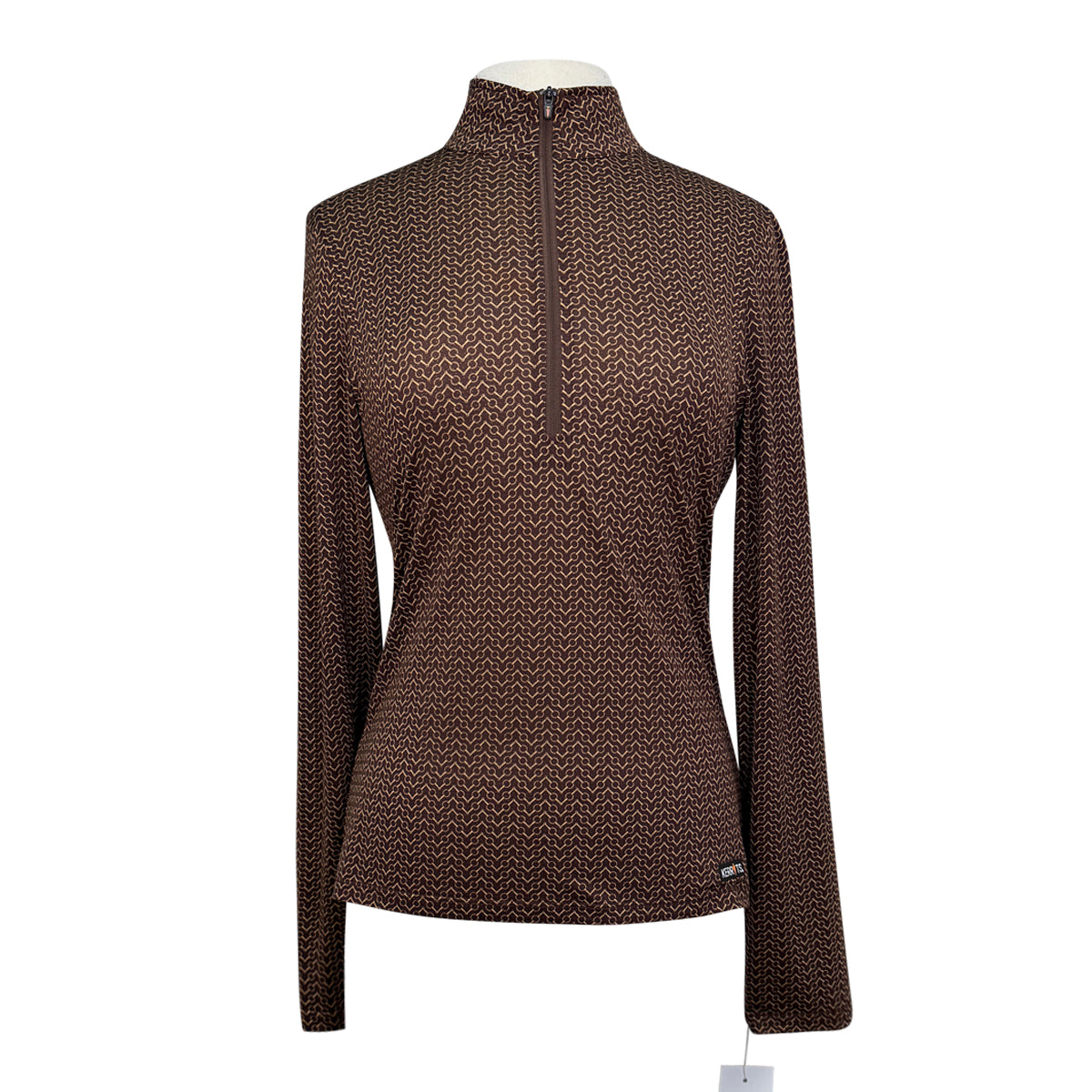 Kerrits IceFil Long Sleeve Shirt in Brown/Gold Bits 