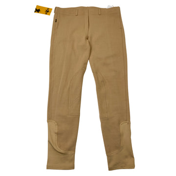 Saxon Knee Patch Schooling Breeches in Tan