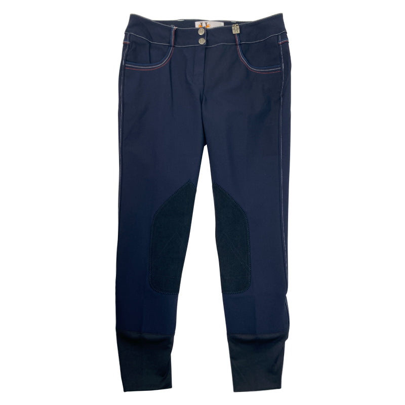 Huntley Knee Patch Breeches in Navy 