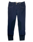 Huntley Knee Patch Breeches in Navy 